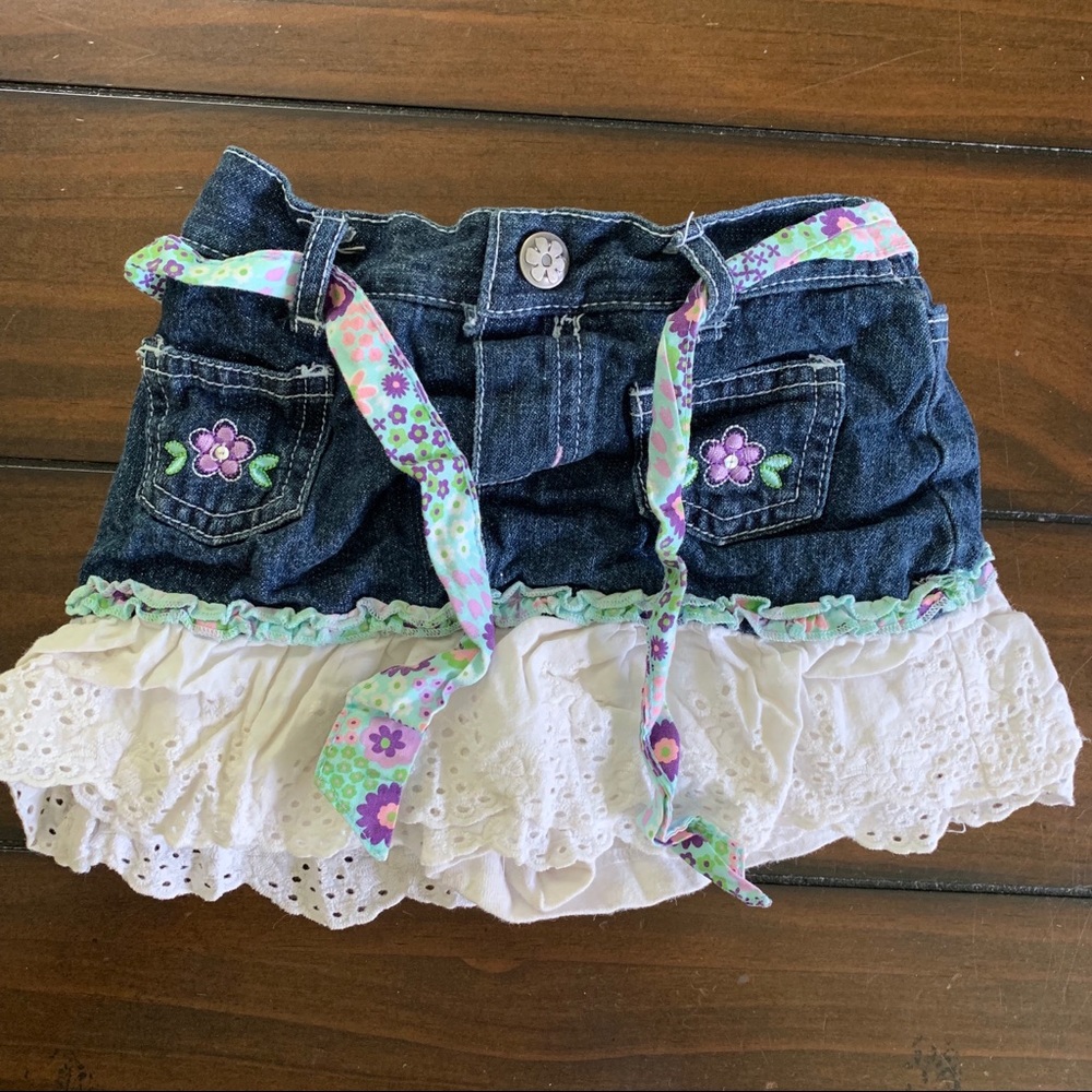 Toddler girl jean skirt with shorts 3t